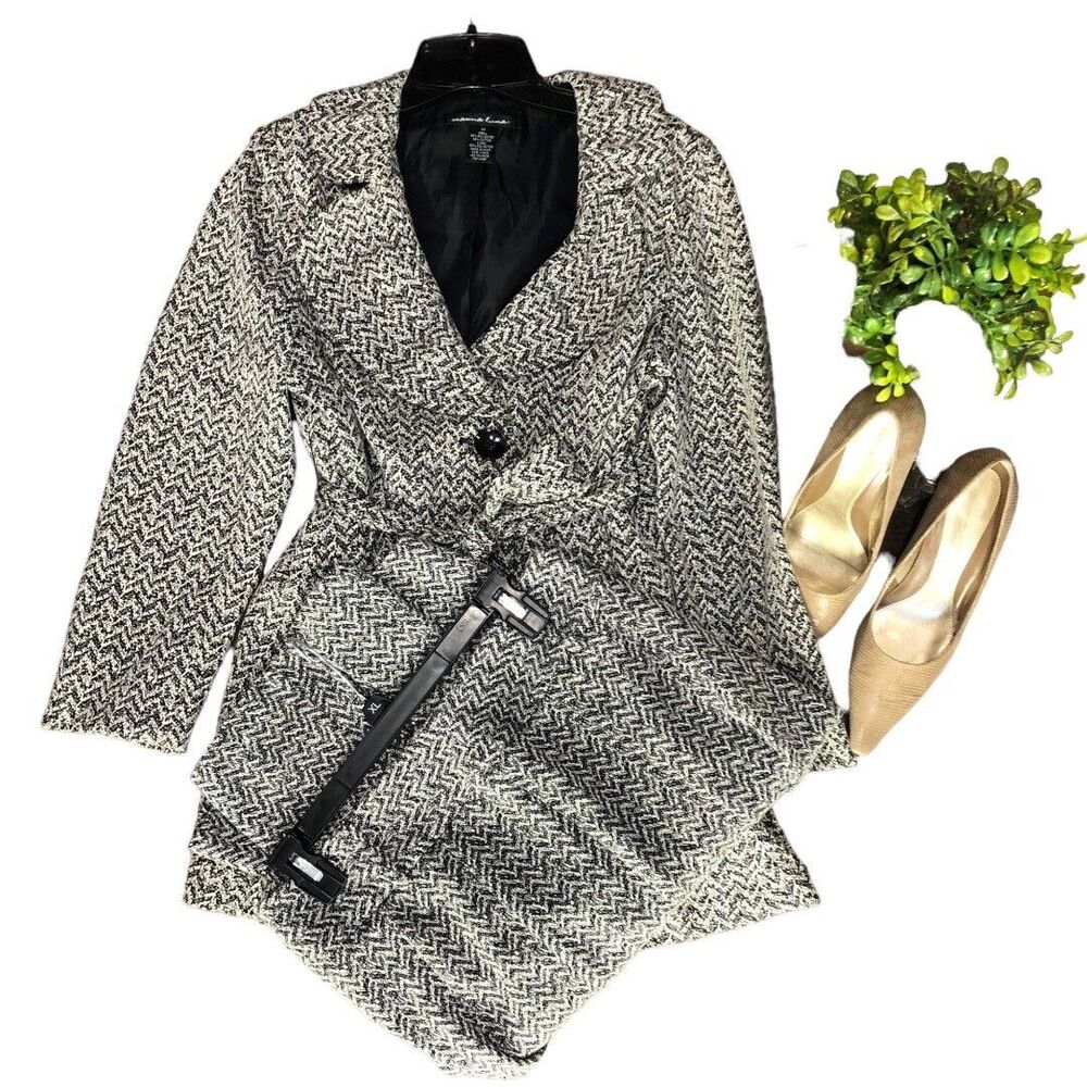 Suit Set 2 PCs Women Size Assorted Size Blazer Jacket And Skirt Black & White - Picture 2 of 16